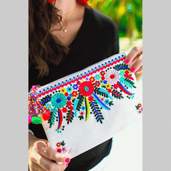 Embroidered Clutch