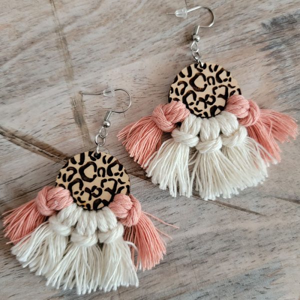 Alora Wood & Macrame Earrings