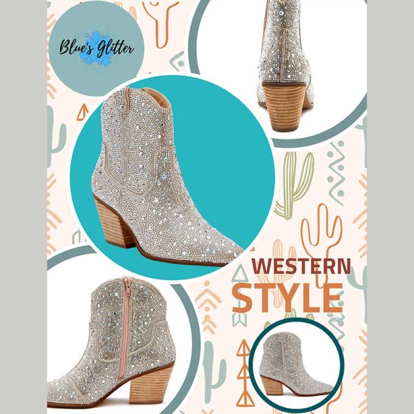 Harlow Rhinestone Western Ankle Boot124.99