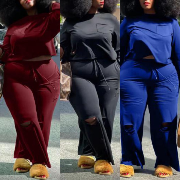 Plus-Size Jogger Set