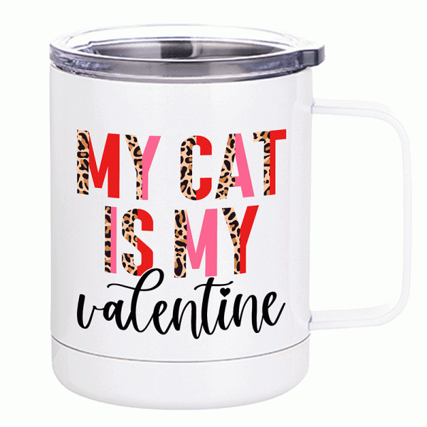 My Cat Is My Valentine Travel Mug