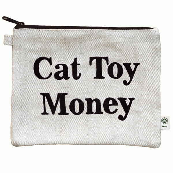 Cat Toy Money Canvas Pencil Pouch