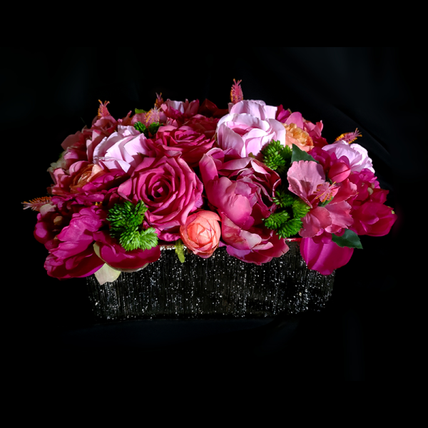 Passion Pink Tabletop Flower Arrangement