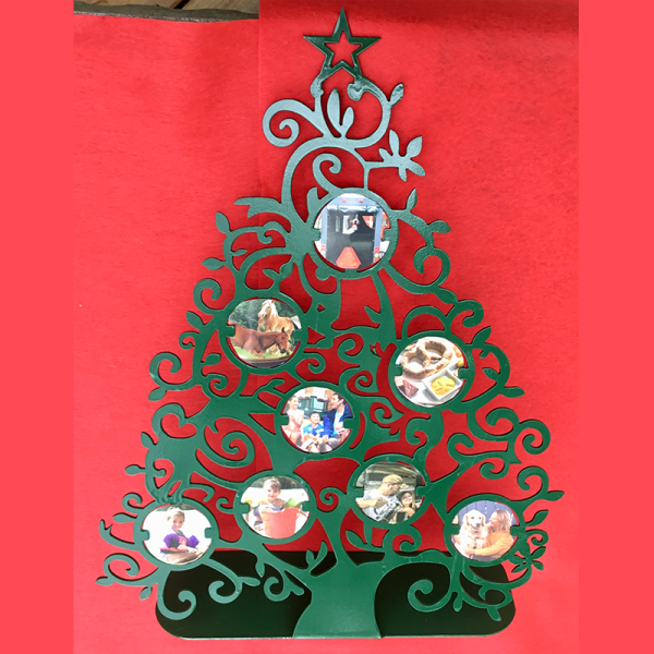 Christmas Tree Metal Stand Up Photo Display