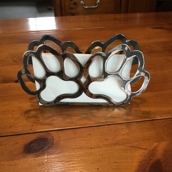 Paw Print Metal Napkin Holder