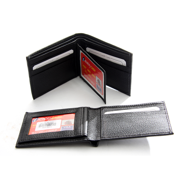 Men's Black Faux Leather Wallet