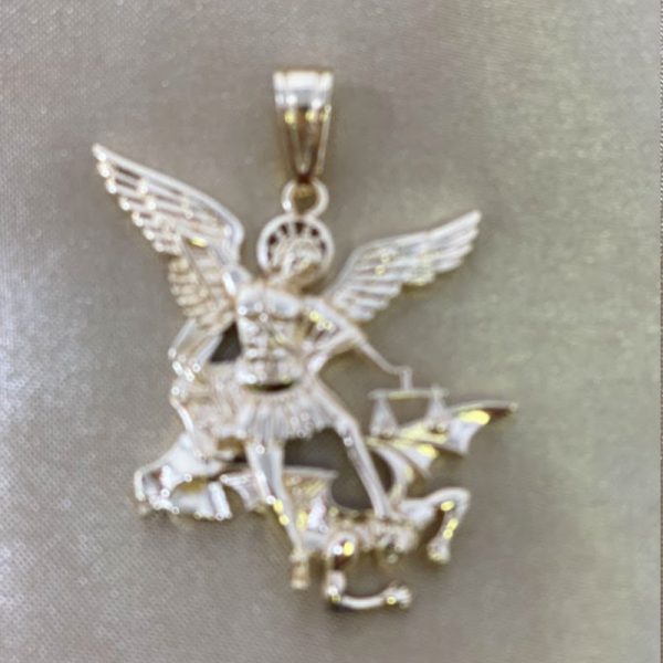 Electro Gold Plated Archangel Michael Pendant.