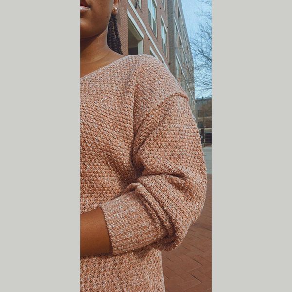 Two Tone Mauve Mix Knitted Button Up Sweater