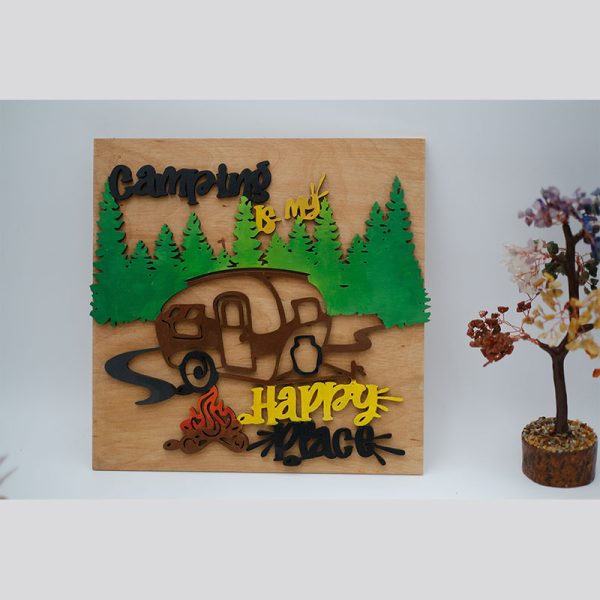 Colorful Hand-Painted Plywood Sign