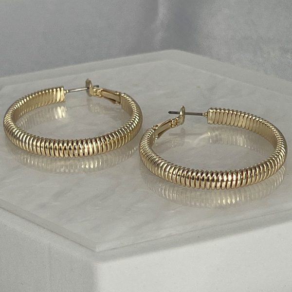 Gold Tubogas Hoop Earrings