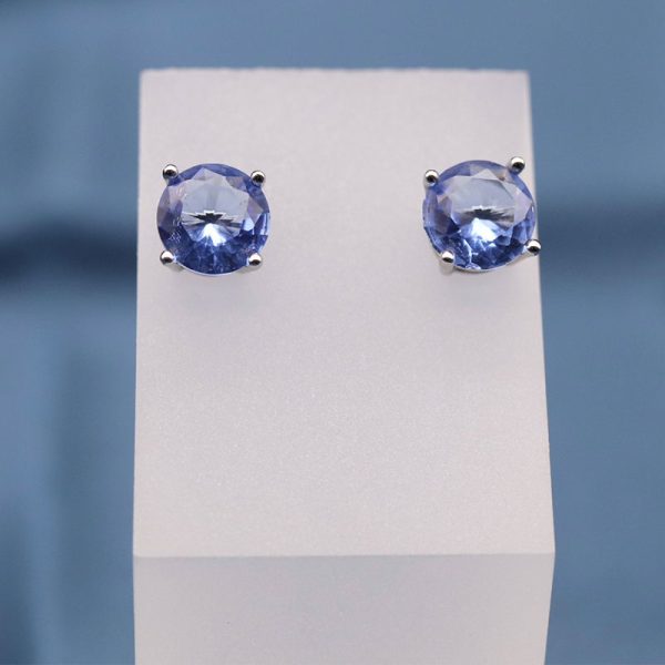 Light Blue Gemstone Stud Earrings